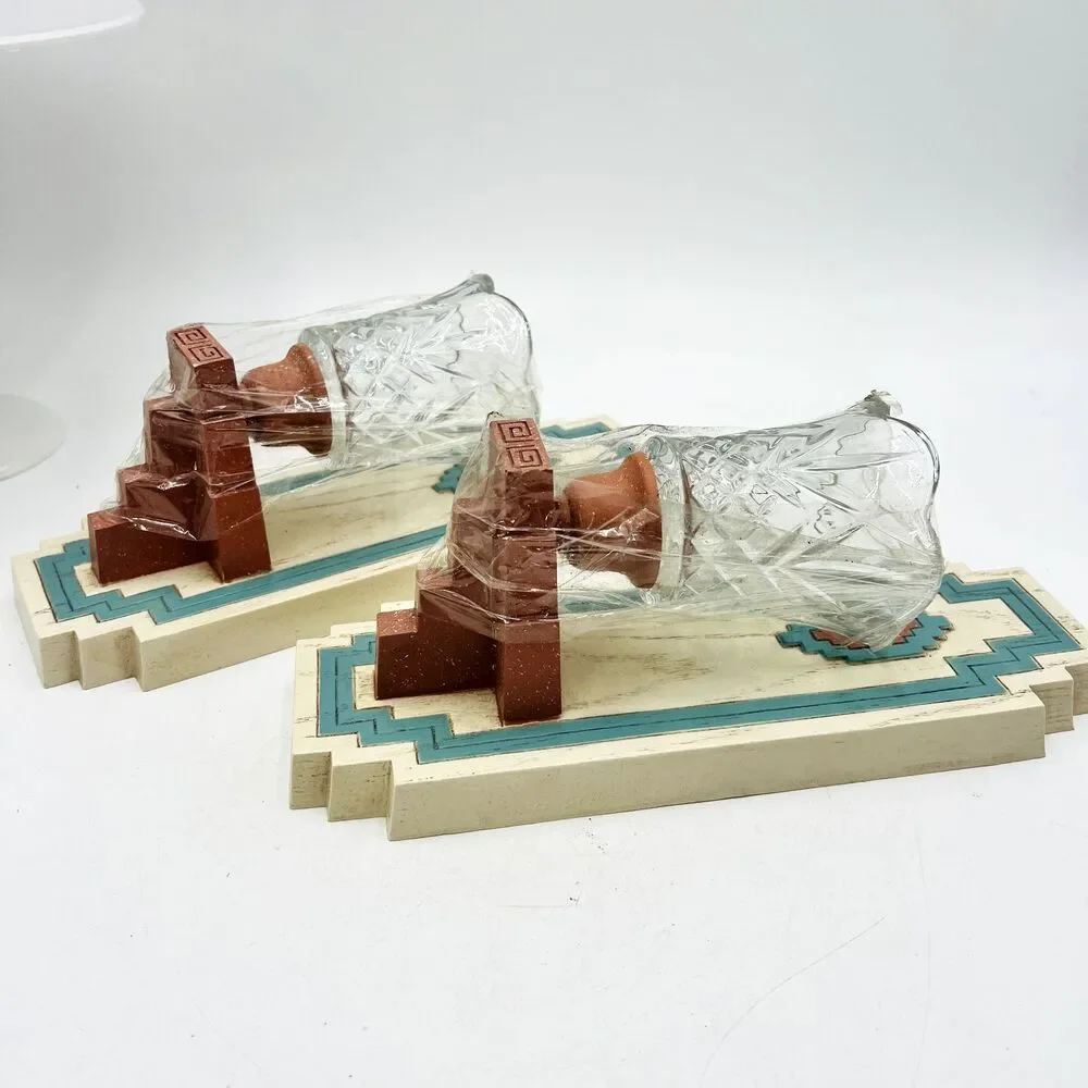 Vtg 7pc Burwood Aztec Mirror Shelf Southwest Home Interiors Wall Decor